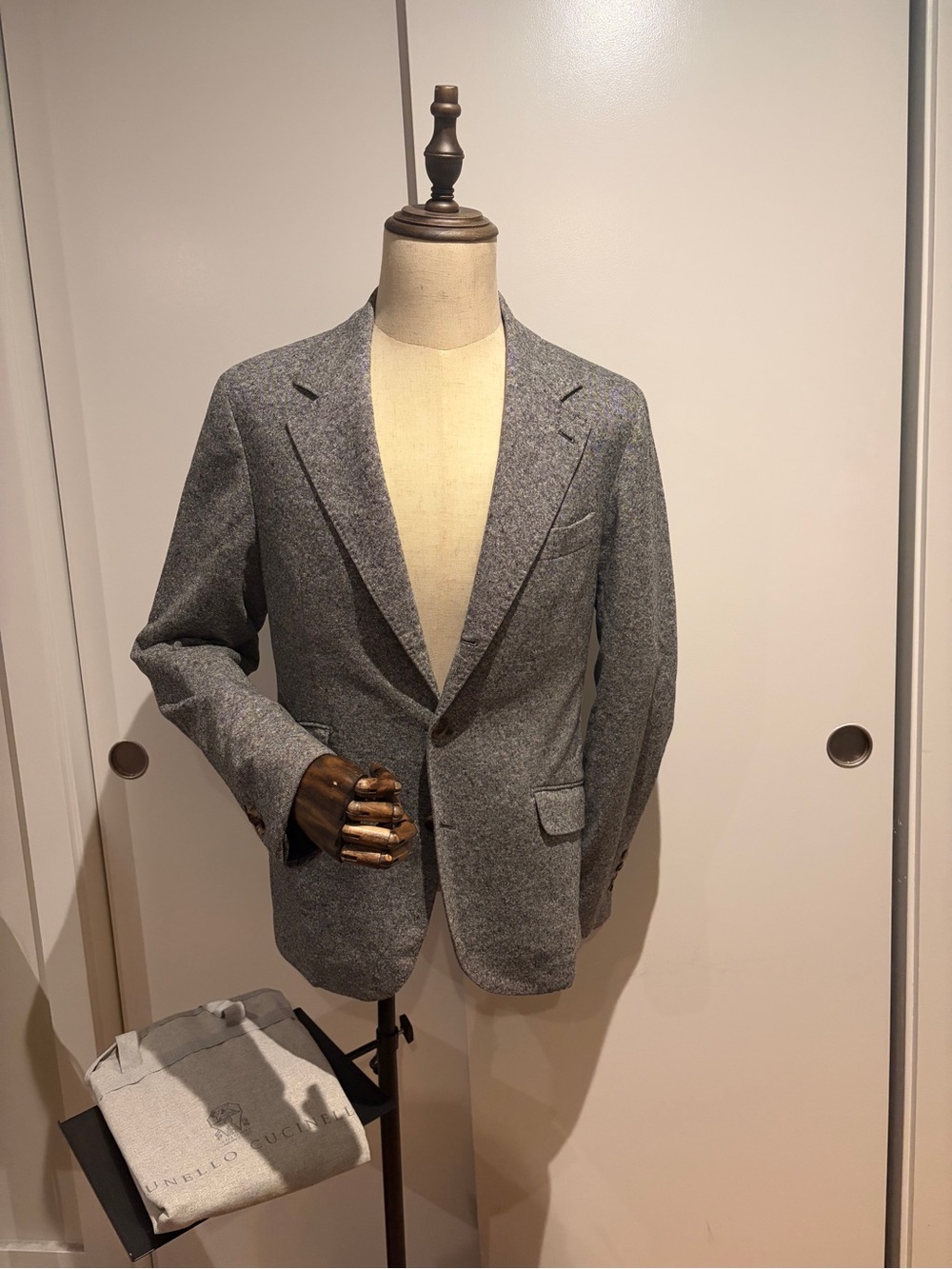 Brunello Cucinelli Wool Cashmere Charcoal Blazer 48 IT 38 US Made In Italy
